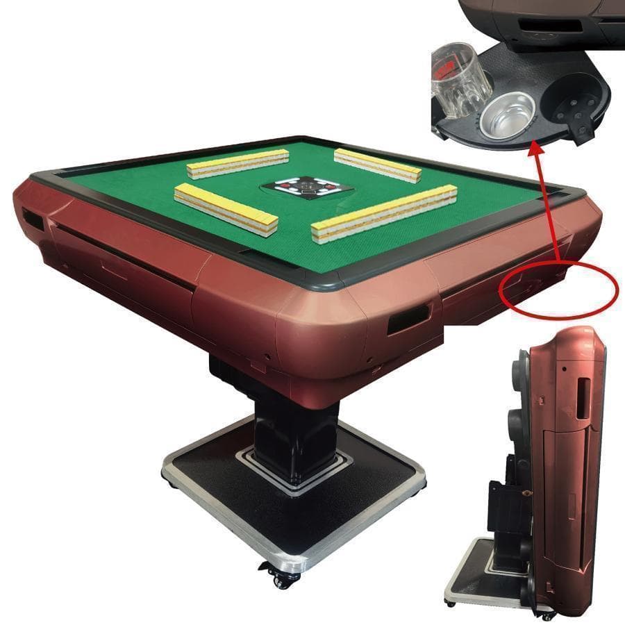 B2121全自動麻雀卓 家庭用 折りたたみ麻雀卓 全自動卓28mmワインレッド