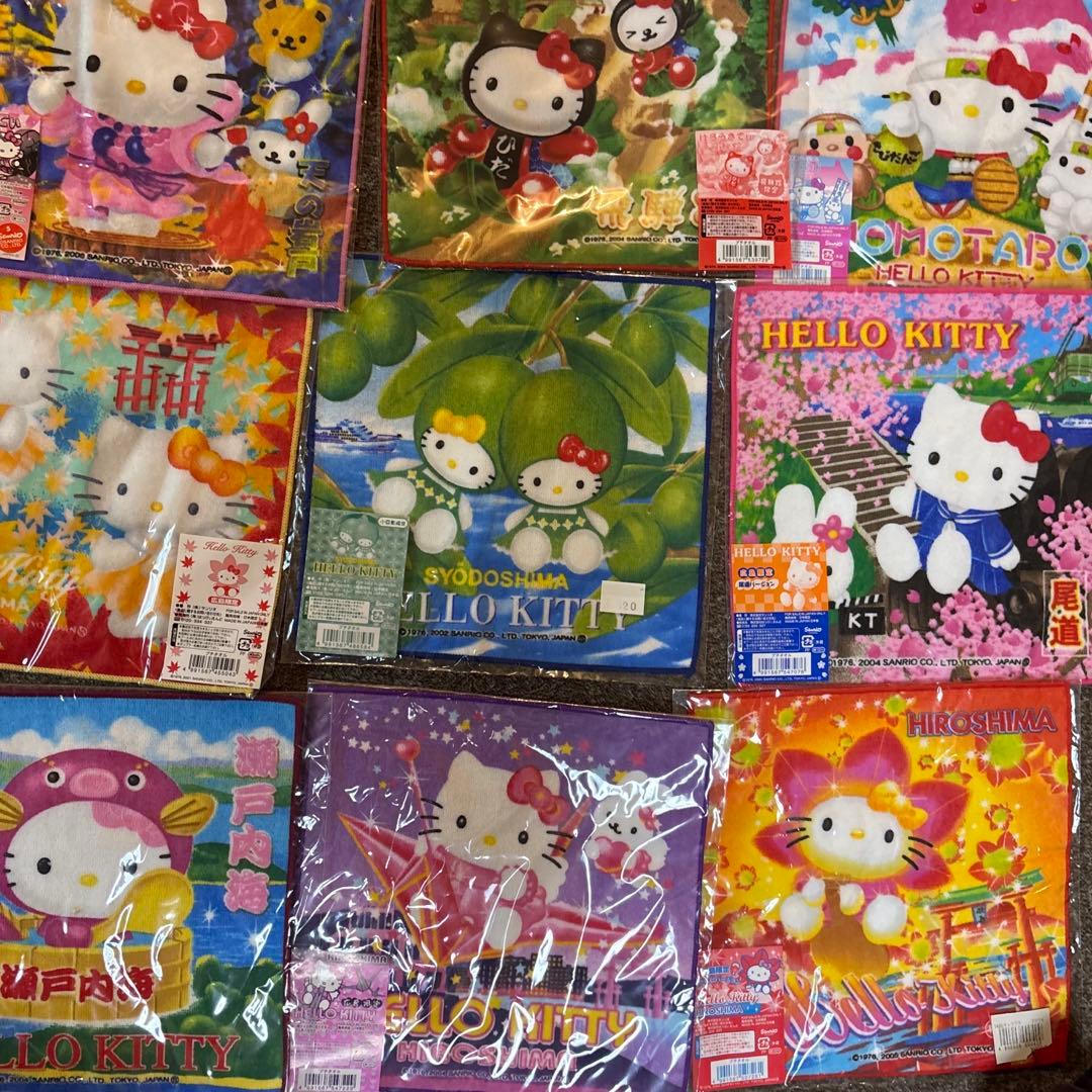 ご当地 ハローキティ プチタオル セット ハンカチ ミニタオル　25枚セット