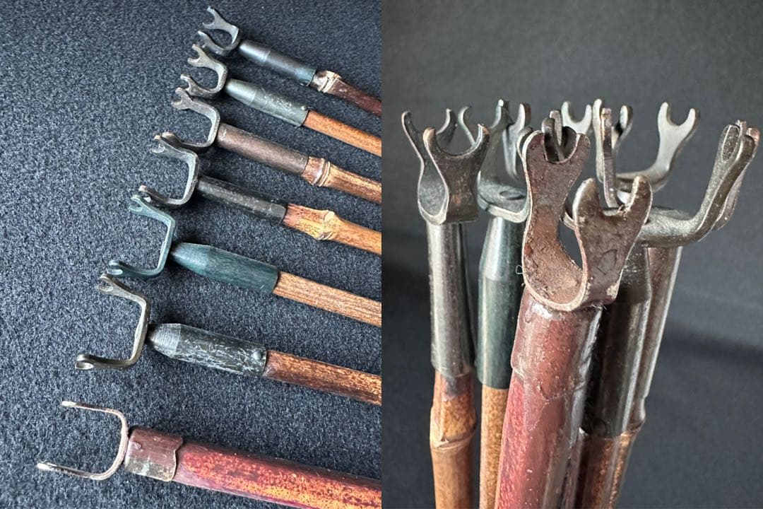 矢筈 掛け軸用 まとめ売り7点セット 古道具 竹 やはず インテリア 中古