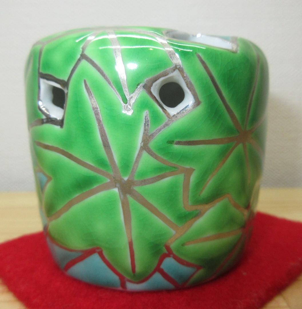 送料込【逢絢亭・新品】茶道具 蓋置 京焼 青楓蓋置 平安昭阿弥 共箱入り