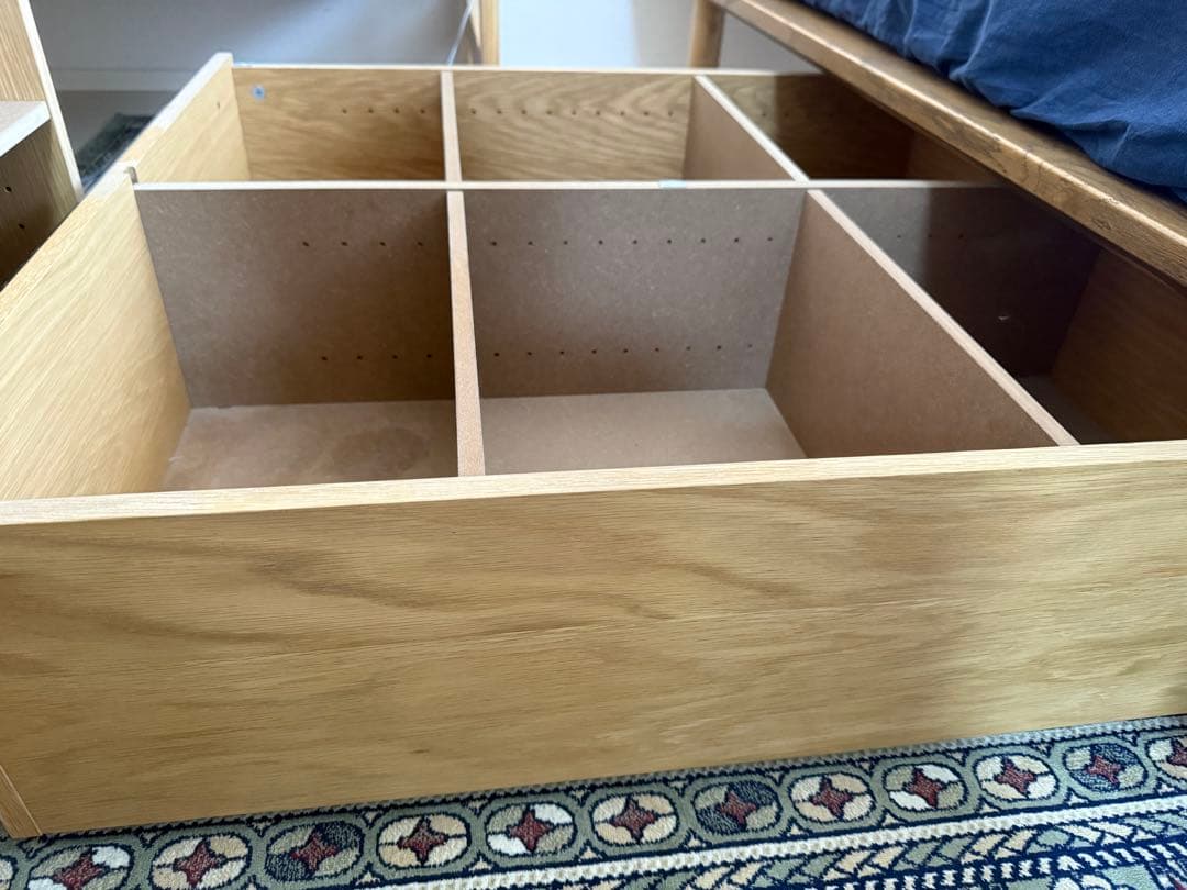 【無印良品】ベッド下収納・大・オーク材25㎝高×2個