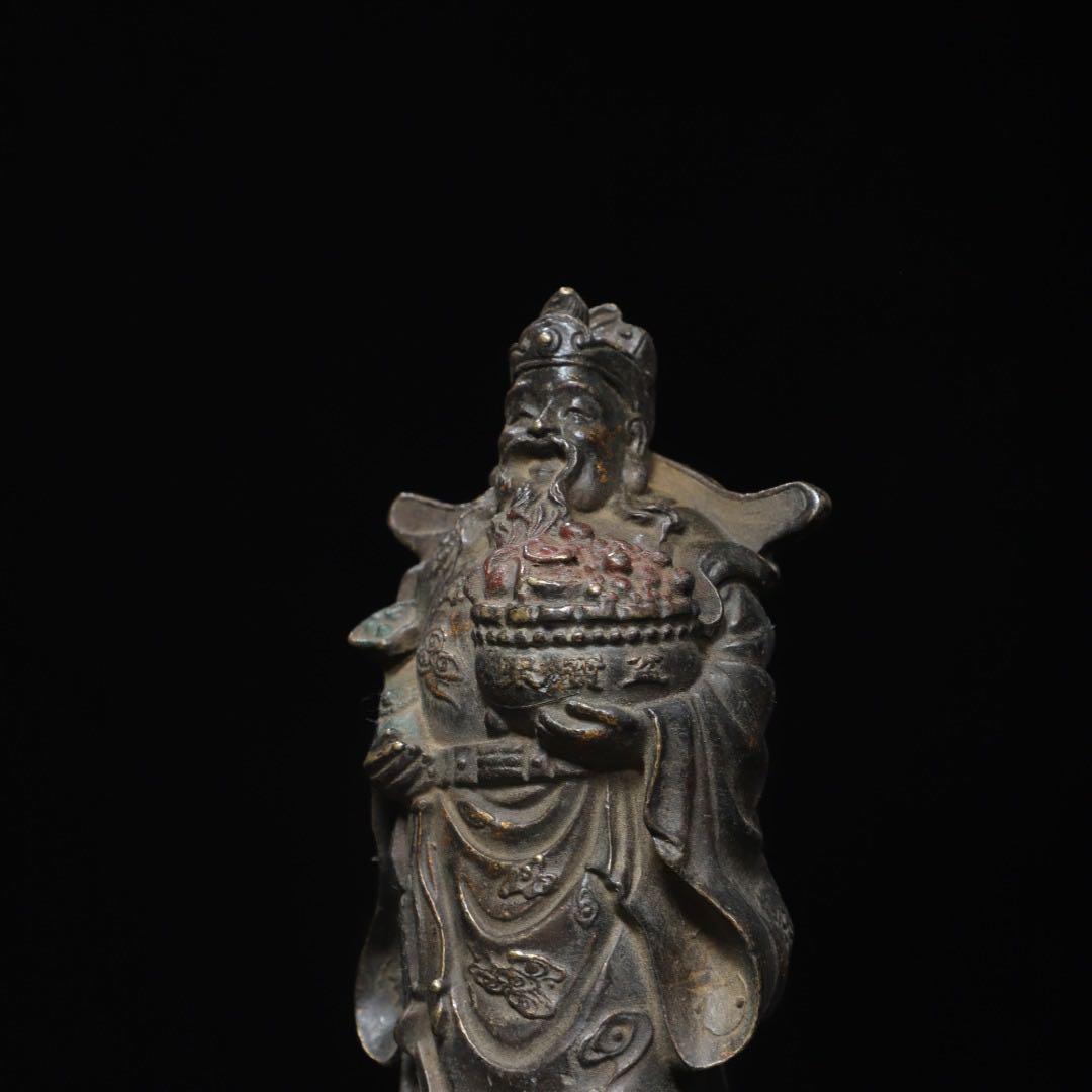 旧蔵　銅製 財神爺像　招財　家内安全