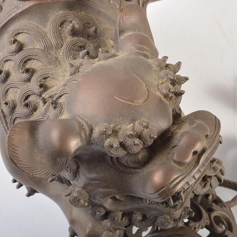 中国 古銅宣徳銅 玉乗り獅子 香炉 置物 Y R7427 - メルカリ