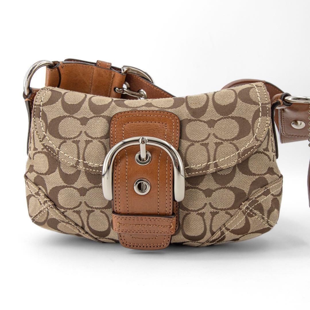 A027【COACH／コーチ】ソーホー　ハンドバッグ　ワンショルダー　シグネチャ