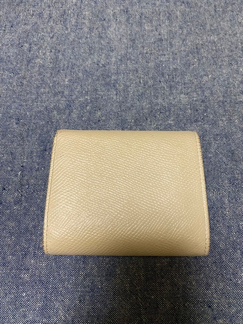 CELINE ベージュ レザー 三つ折り財布