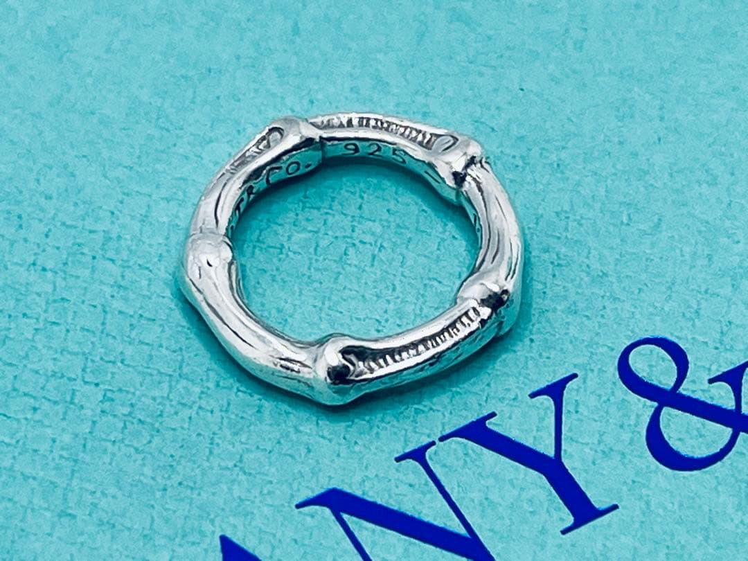 c870 希少　美品　オールド　ティファニー　バンブー　リング　925 約4号