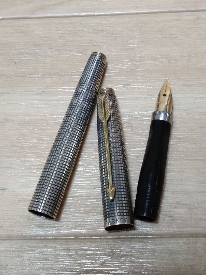 PARKER パーカー 万年筆 シルバー スターリングシルバー ペン先14K