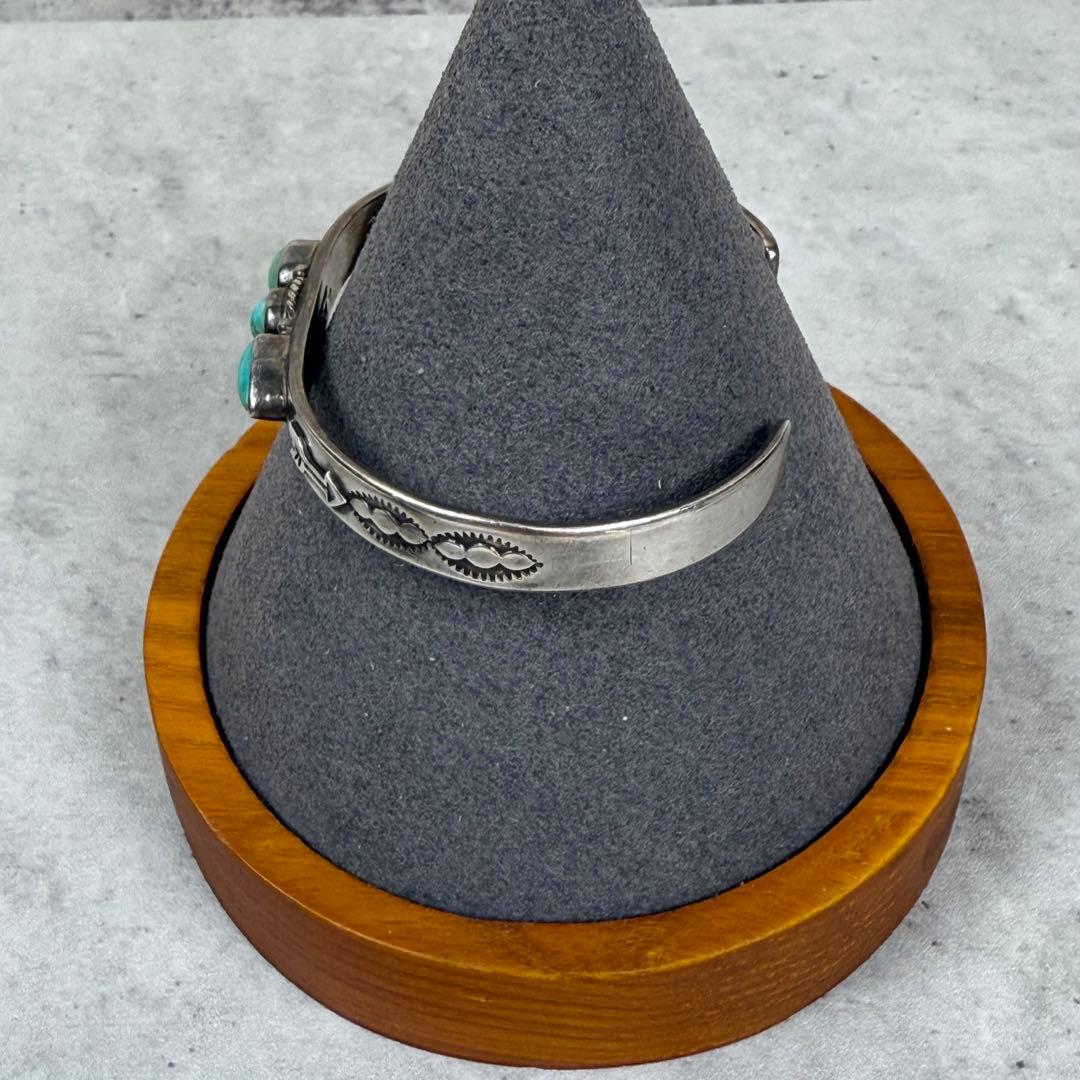 NAVAJO ナバホ 3連ターコイズシルバーバングル J.BEGAY