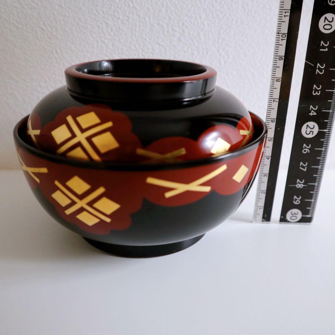 [未使用品] 漆器 蓋付き椀 5個セット