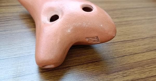 Y 【長期保管品】 火山のオカリーナ オカリナ ハンドメイド 木箱入り 説明書付