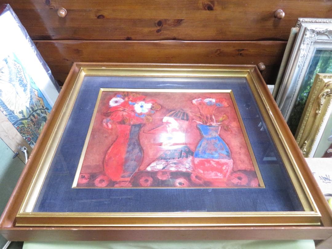 ◆　後藤又兵衛　「花とアルルカン」（仮題）　オイルパステル　F8号　◆