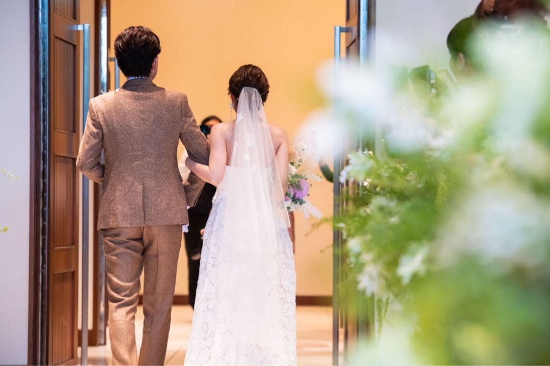 TREATMAISON花柄刺繍ミドルタイプベール　ギャザー無し 80×120cm