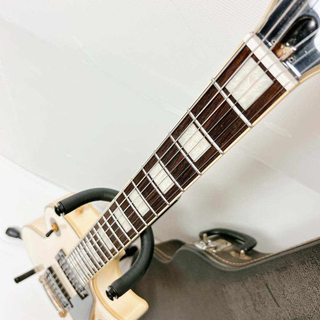 美品 Burny バーニー レスポールカスタム 白 ホワイト ケース付き