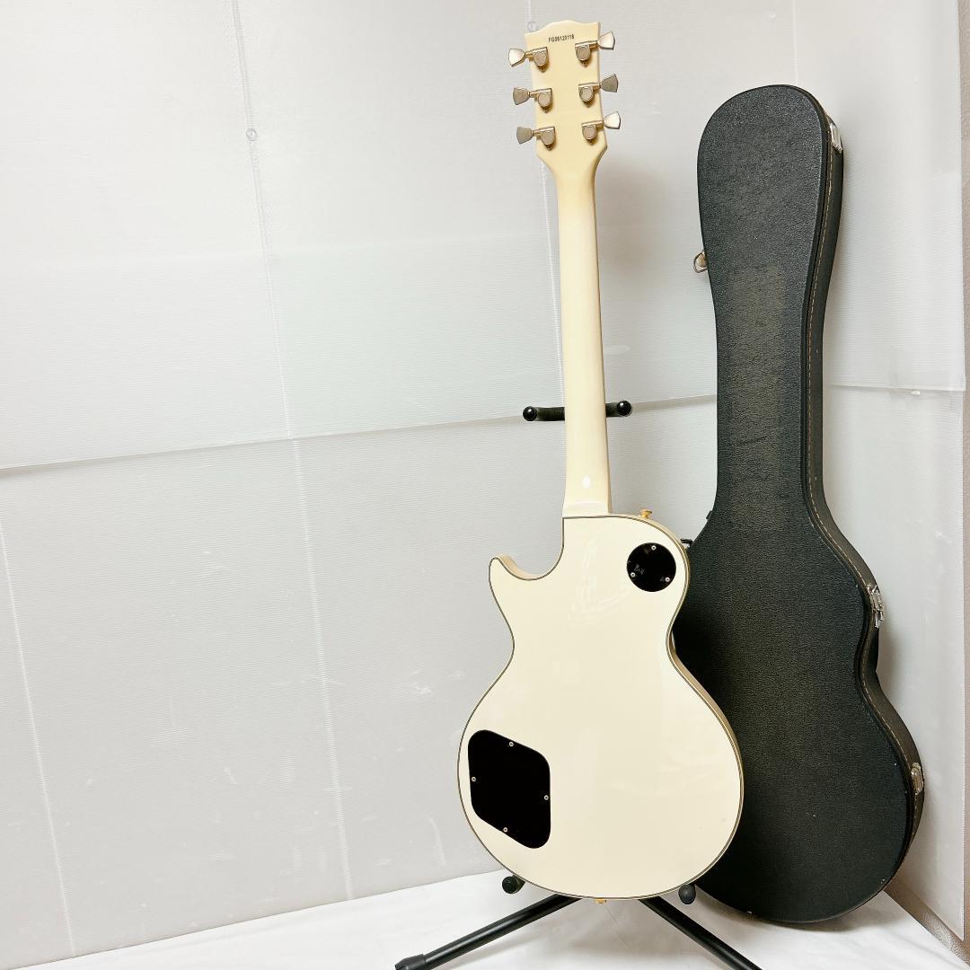 美品 Burny バーニー レスポールカスタム 白 ホワイト ケース付き
