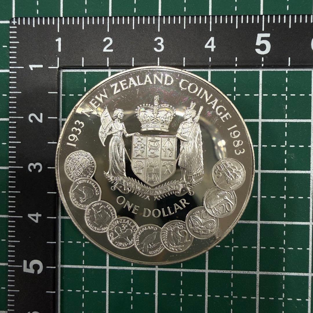 No.46 アンティーク 銀貨 ニュージーランド 50周年 1983年 1ドル