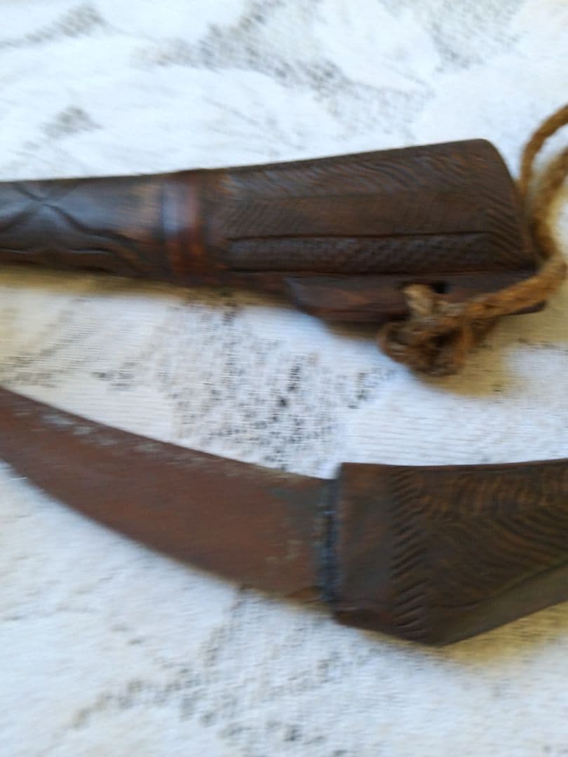 アイヌ マキリ アイヌ彫り 鯨歯下げ 根付け 時代物