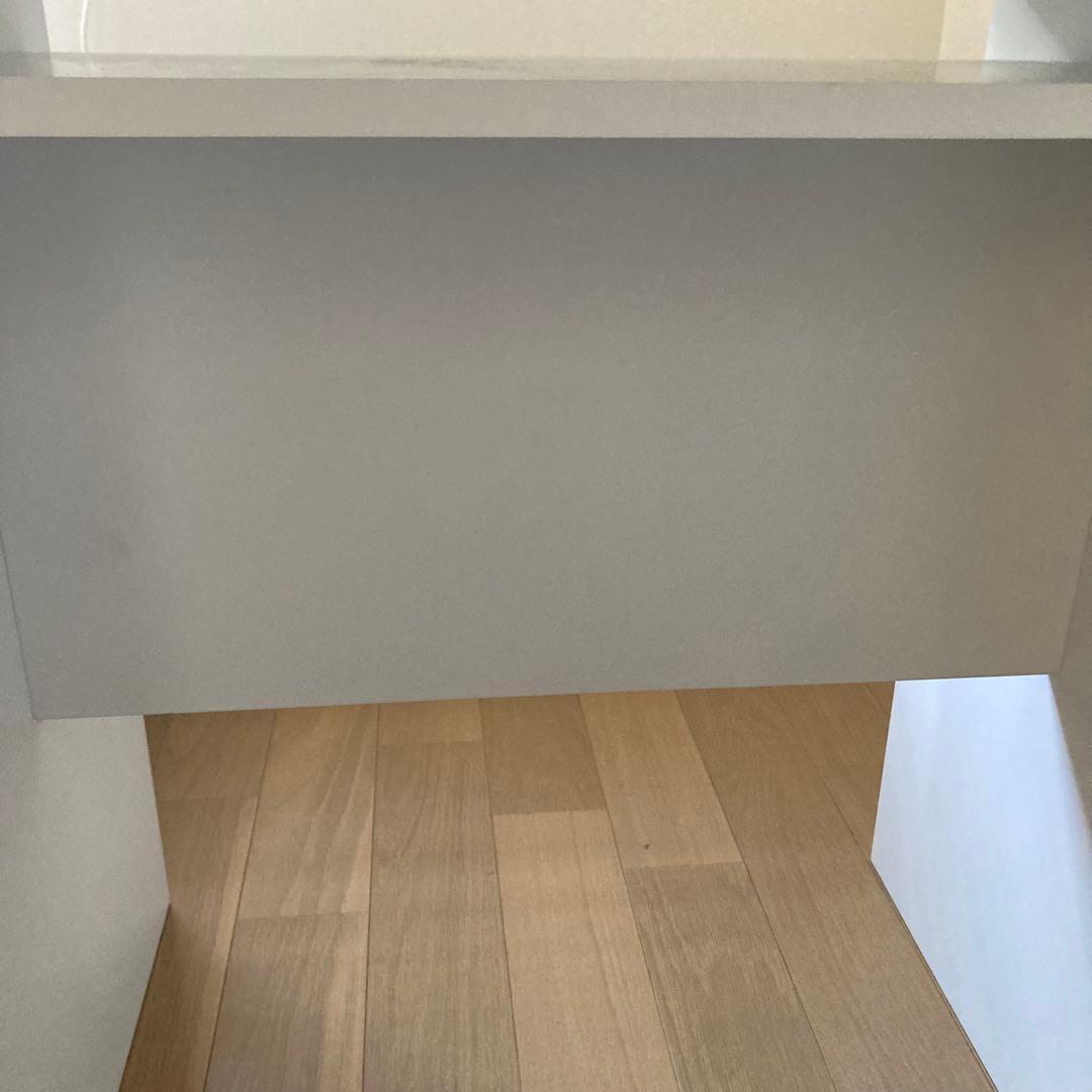 fun funダイニングテーブル　デスク　丸角　半円　ホワイト　シンプル