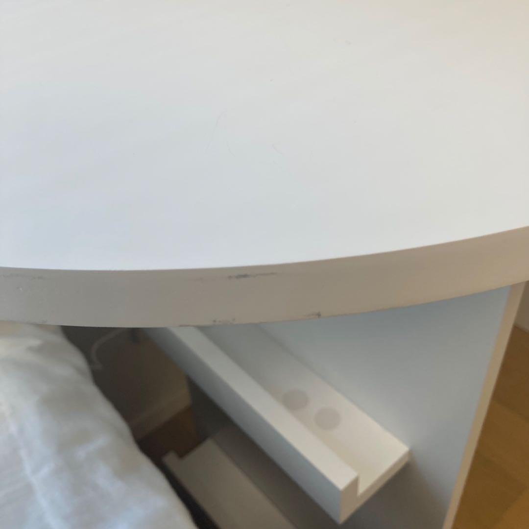 fun funダイニングテーブル　デスク　丸角　半円　ホワイト　シンプル