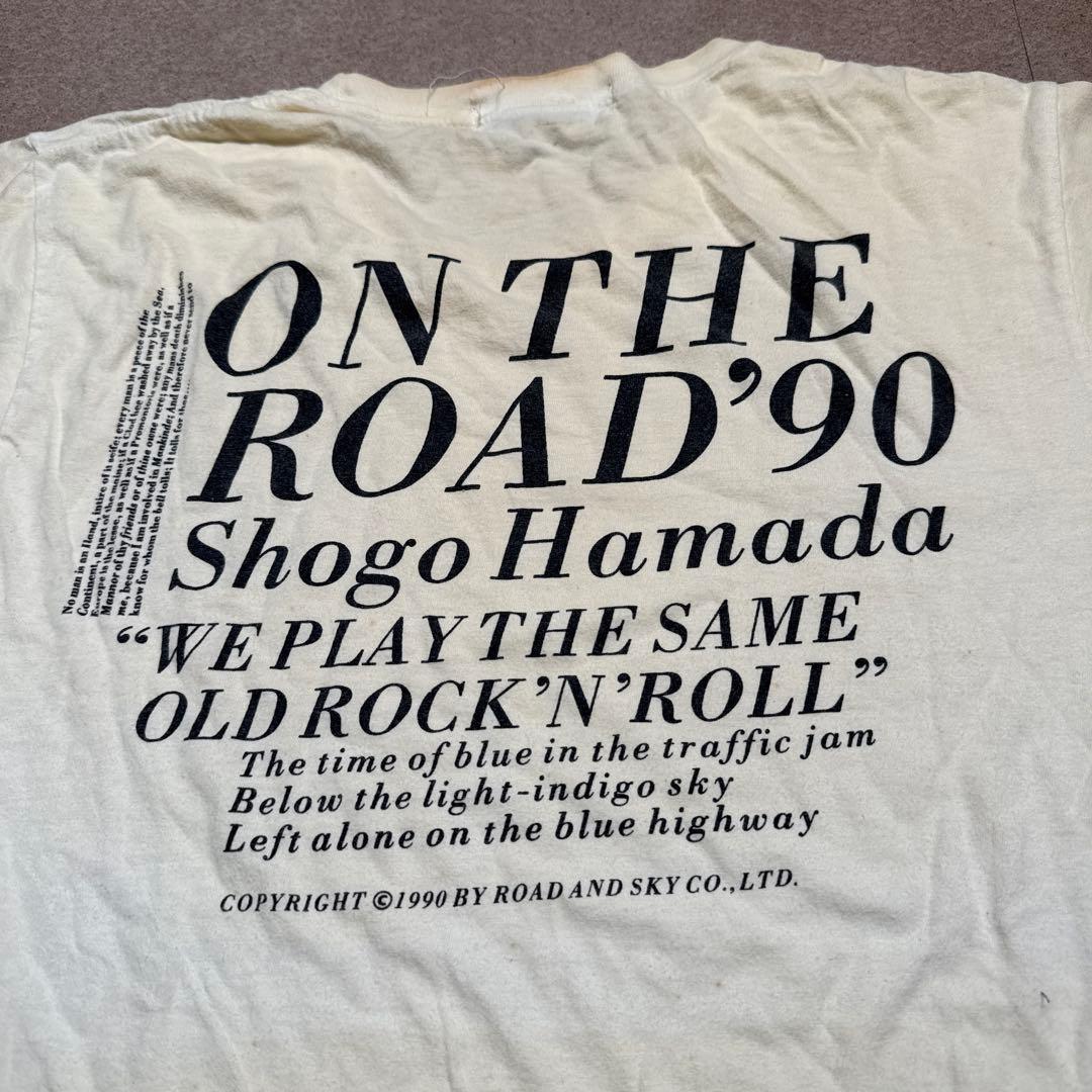 浜田省吾ON THE ROAD'90 半袖 tシャツ 白 シングルステッチ - メルカリ