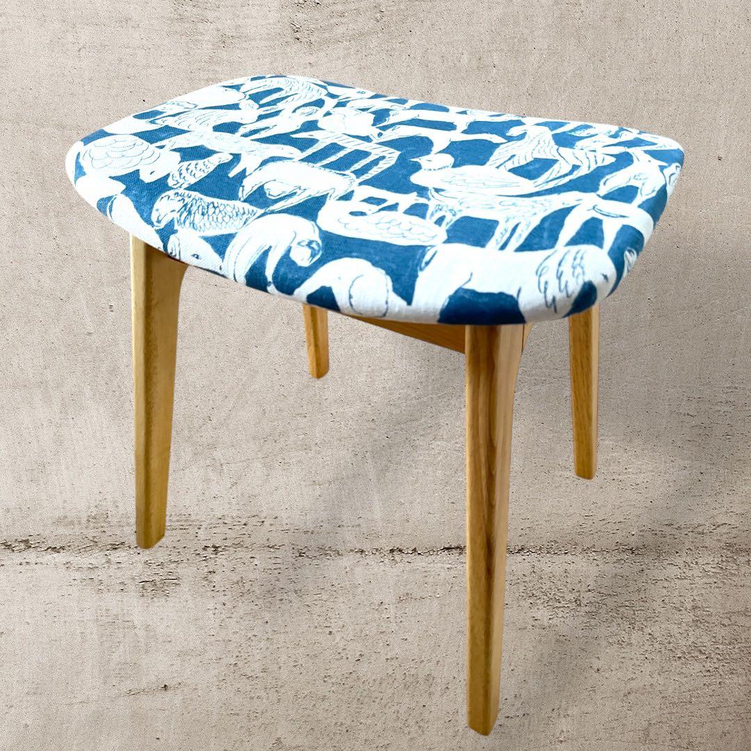 ミナペルホネン生地使用スツール　チェア　オットマン　インテリア雑貨　家具　未使用