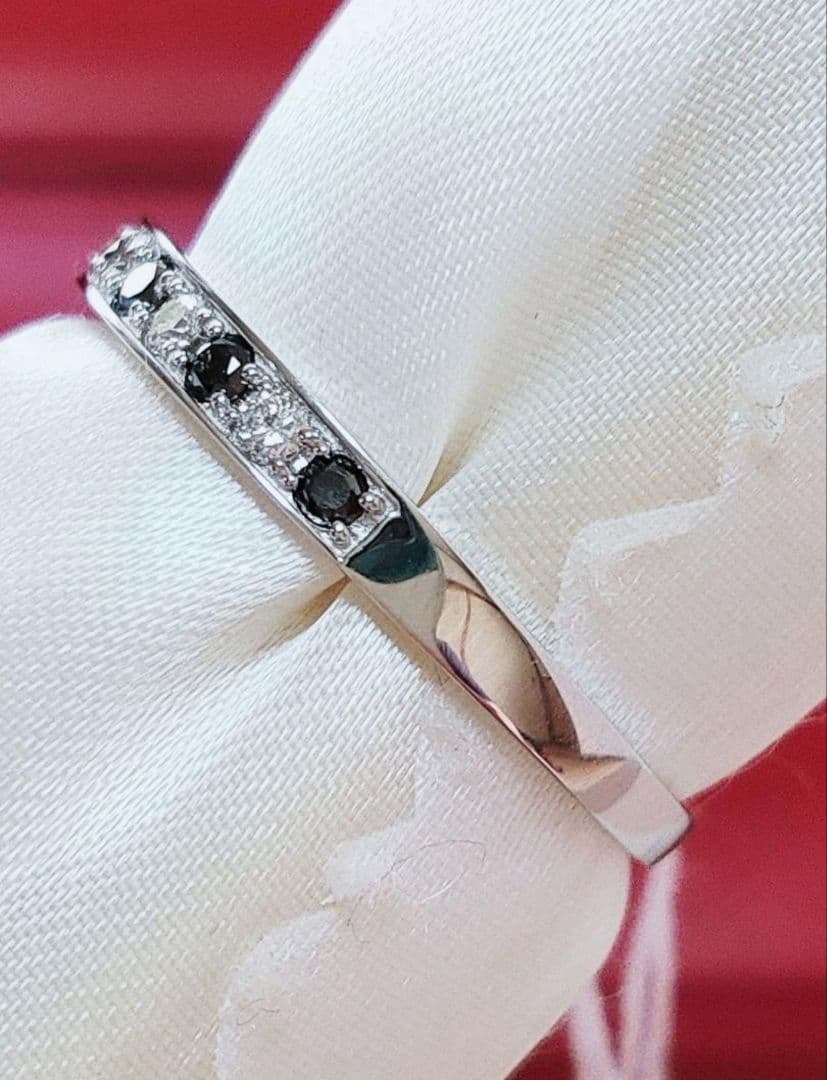 新入荷 未使用 pt950 天然ダイヤモンド ブラックダイヤモンド リング