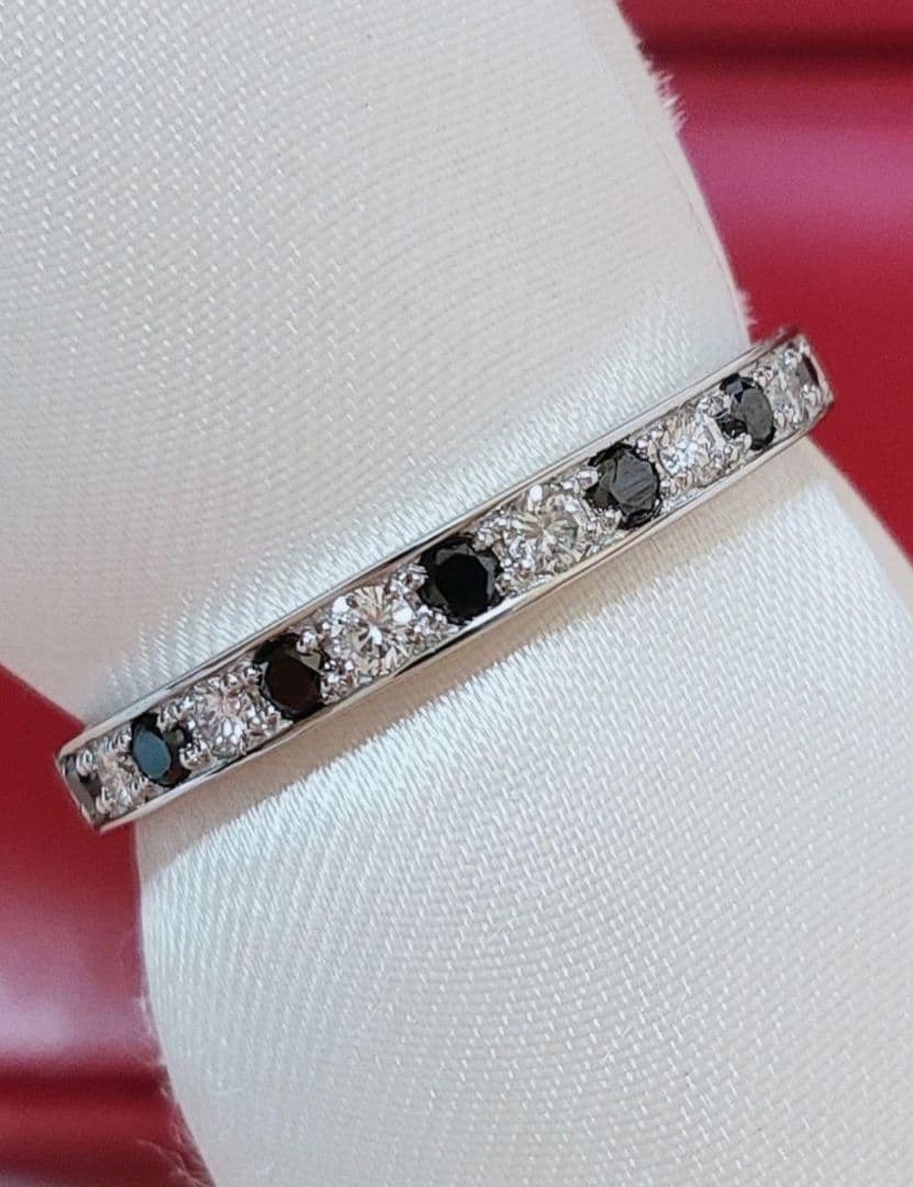 新入荷 未使用 pt950 天然ダイヤモンド ブラックダイヤモンド リング