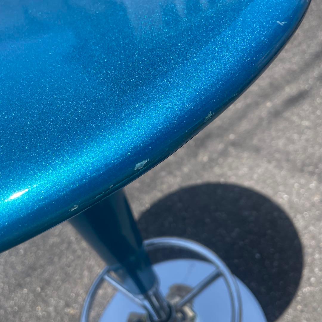 回転　丸テーブル　アメリカンアンティーク　ブルーメタリック！レア！バー！カフェ！