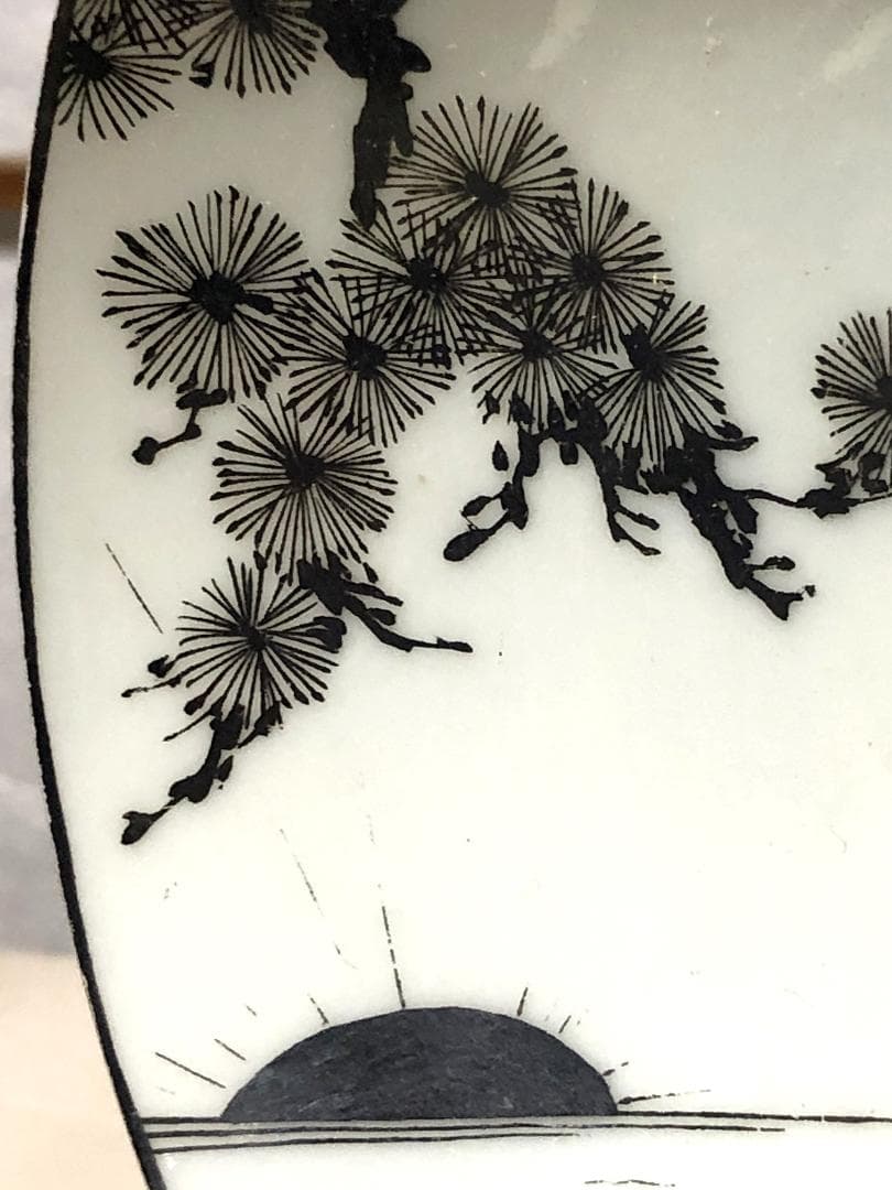 本銀色絵大盃 】 薄胎磁 高砂画 天保15年 瀬戸焼骨董