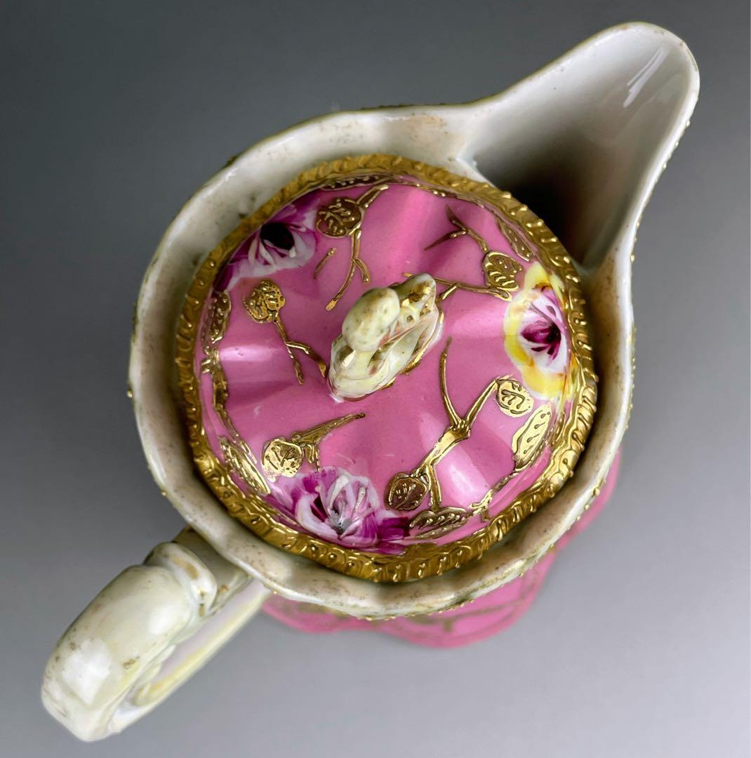 専用】オールドノリタケ 金盛り 薔薇紋 ピンク ゴールド チョコレート