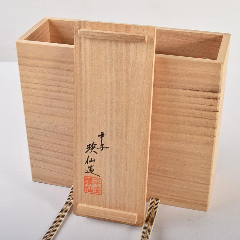 平安 渓仙造 扁壷色絵花鳥図 水注 共箱 M R5047 - メルカリ