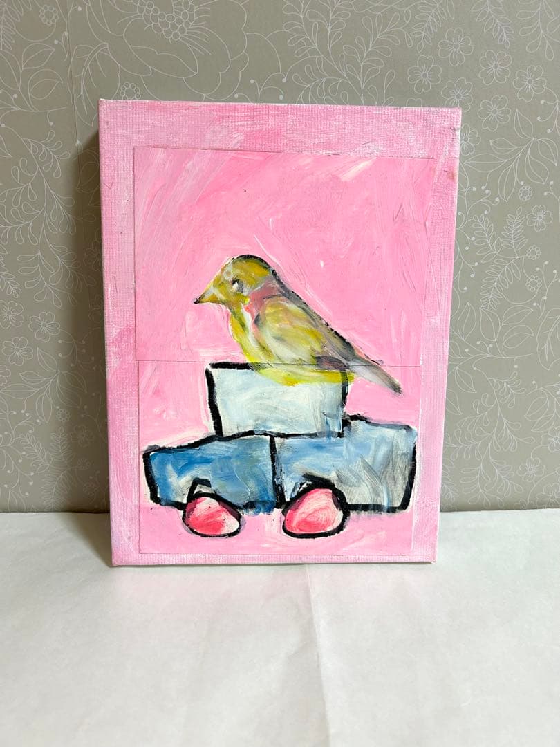 エディ・ドミニク・デュビアン 鳥と車 原画 キャンバスアート