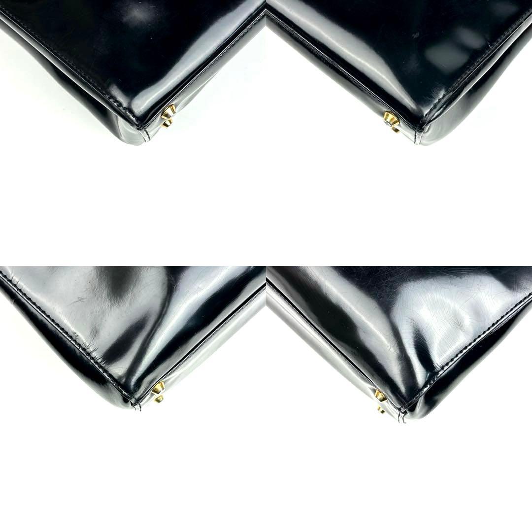 【美品】ディオール　ハンドバッグ　サークル　カナージュ　裏地総柄　パテントレザー