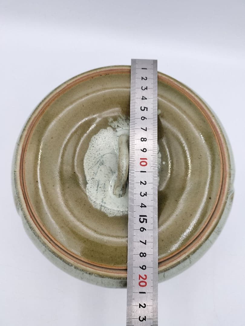 b164 【未使用】水指 捻梅 即中斎好 萬古 福森比路志 塗蓋付 木箱