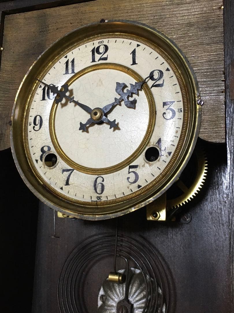 大正 戦前ゼンマイ振り子時計 整備済み