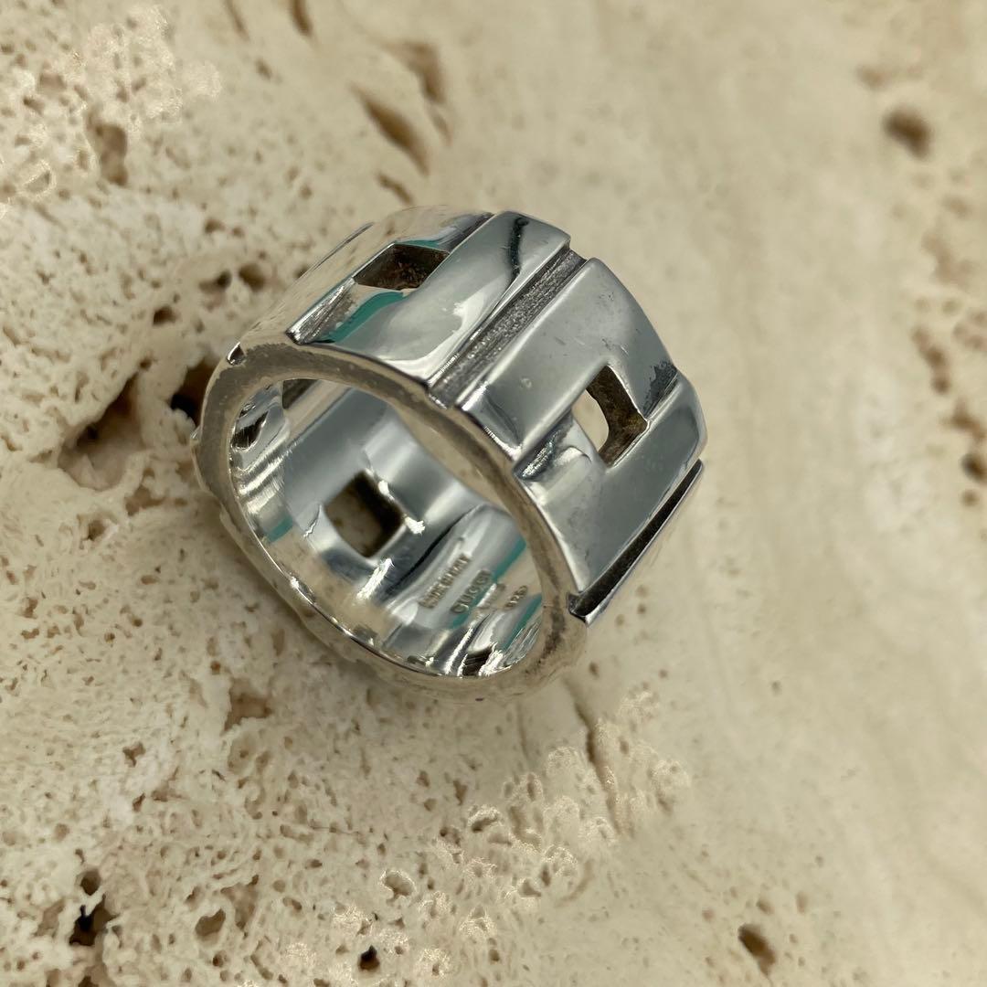 ！美品！　GUCCI グッチ　リング　925 シルバー　太め　38AK