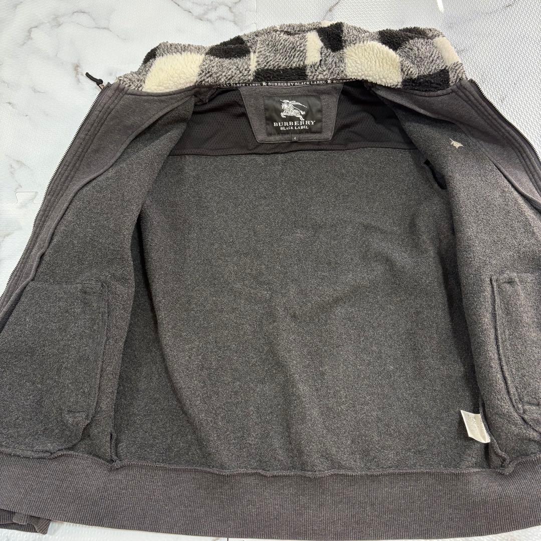 ✨大人気✨バーバリーブラックレーベル ダークグレー　パーカー　ノバチェックXL