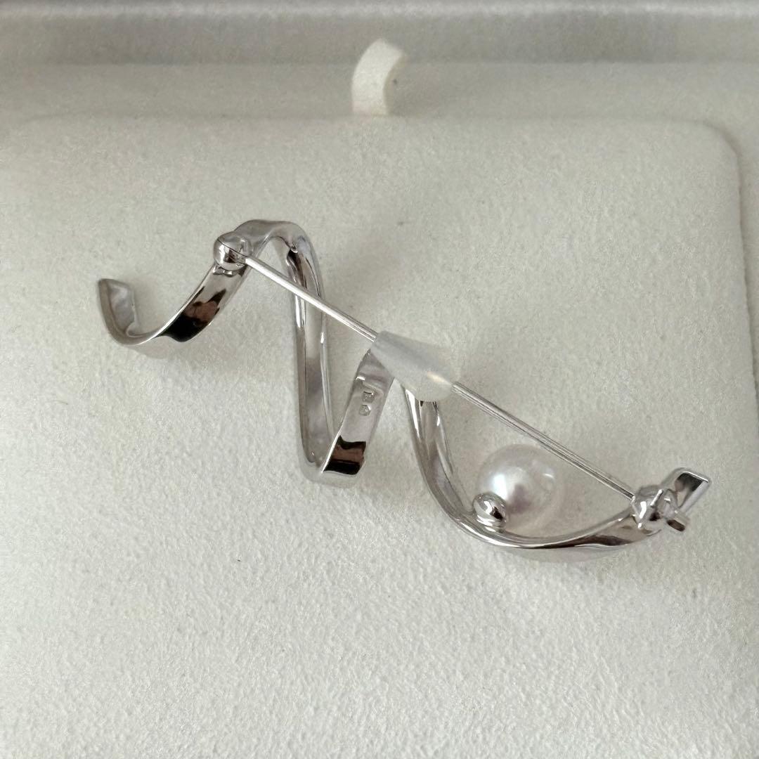 006【ミキモト】シルバー ブローチ M パール 約7.1mm
