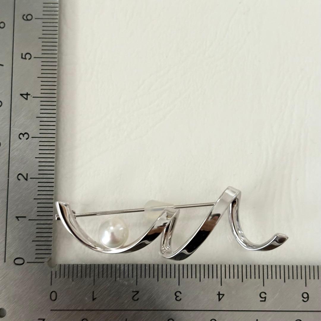 006【ミキモト】シルバー ブローチ M パール 約7.1mm