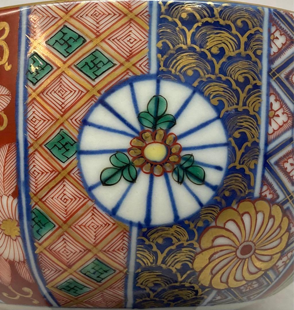 B215  九谷焼「十錦手菓子鉢」大聖寺伊万里　骨董　錦手　茶道具　石川