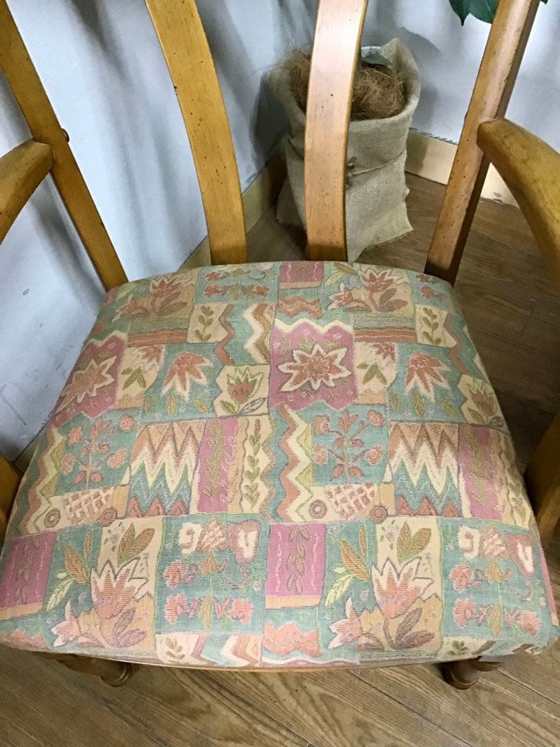 管328☆カリモク☆オールドカリモク☆ダイニングテーブル☆アームチェアー☆5点