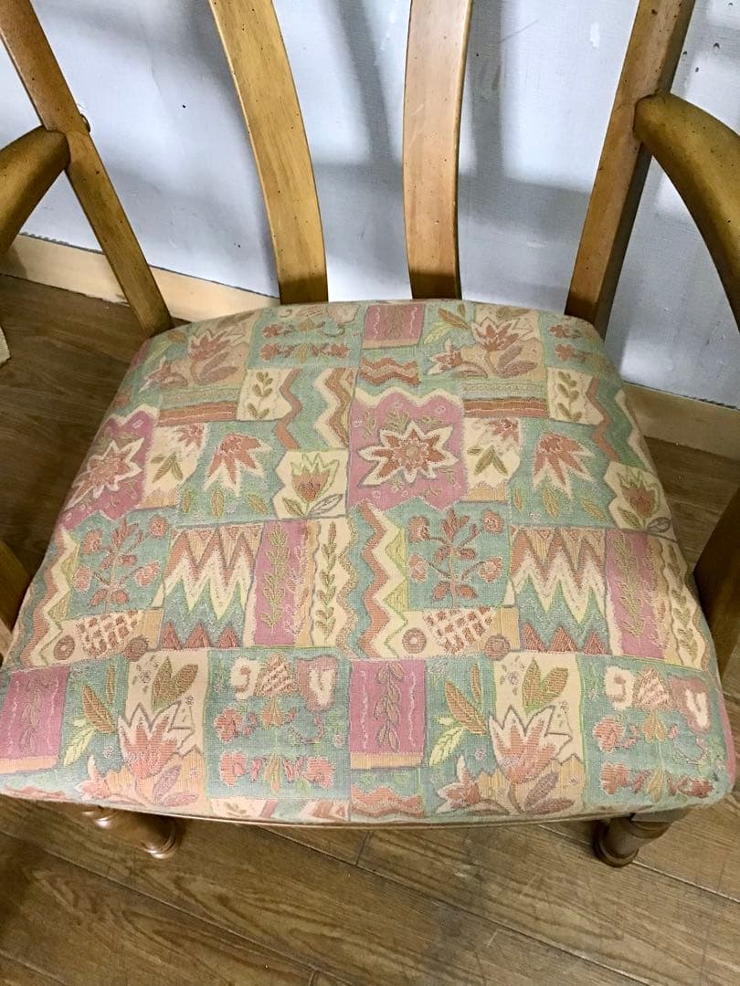 管328☆カリモク☆オールドカリモク☆ダイニングテーブル☆アームチェアー☆5点