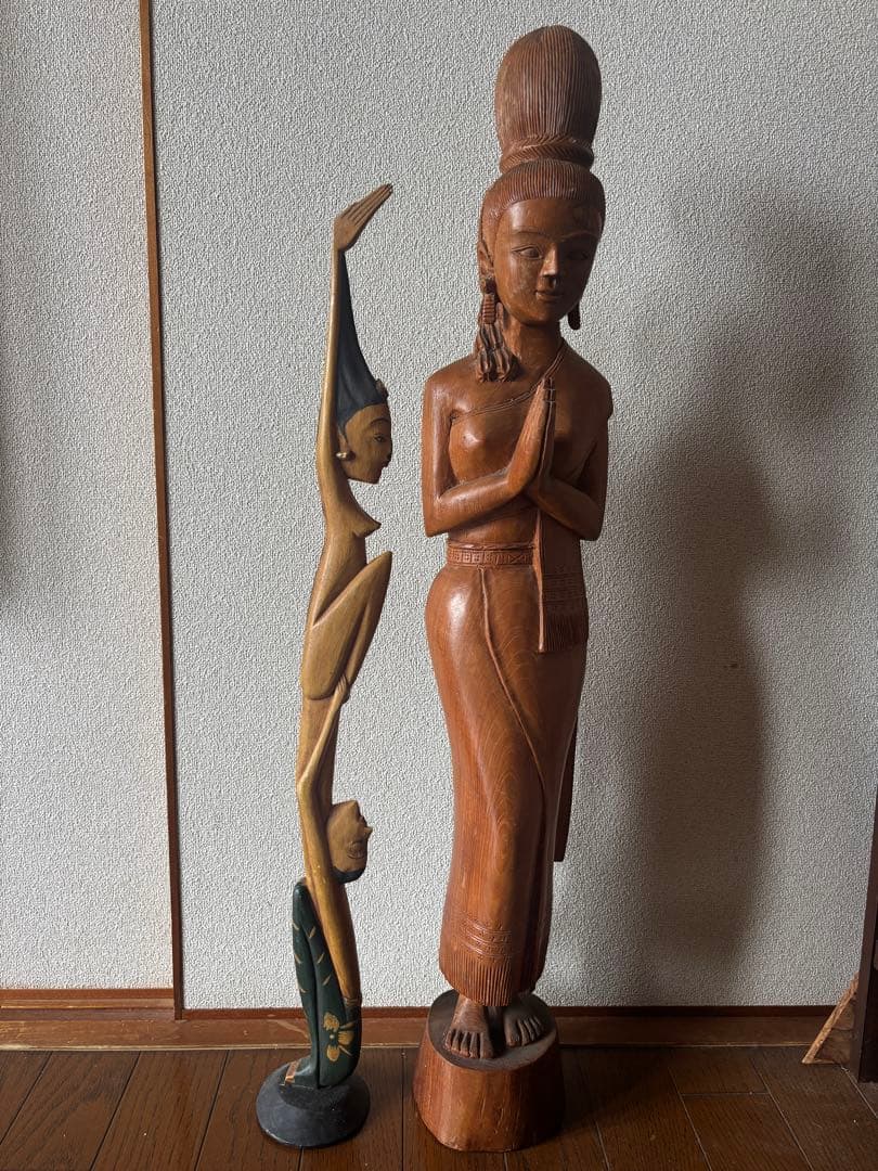 バリ島 木彫り人形 女性 置物 バリ 島 神様 置物