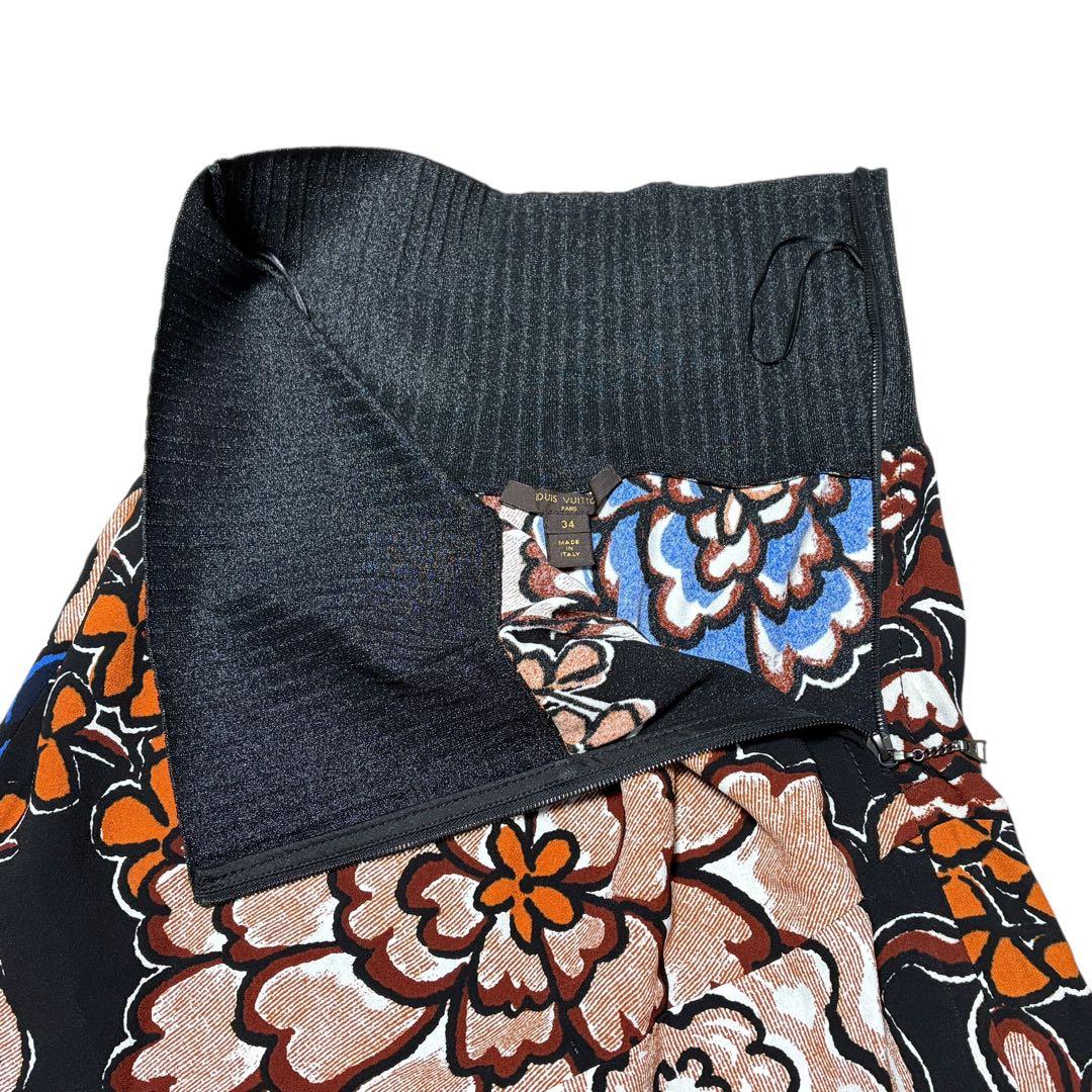 LOUIS VUITTON ルイヴィトン 花柄 スカート 34