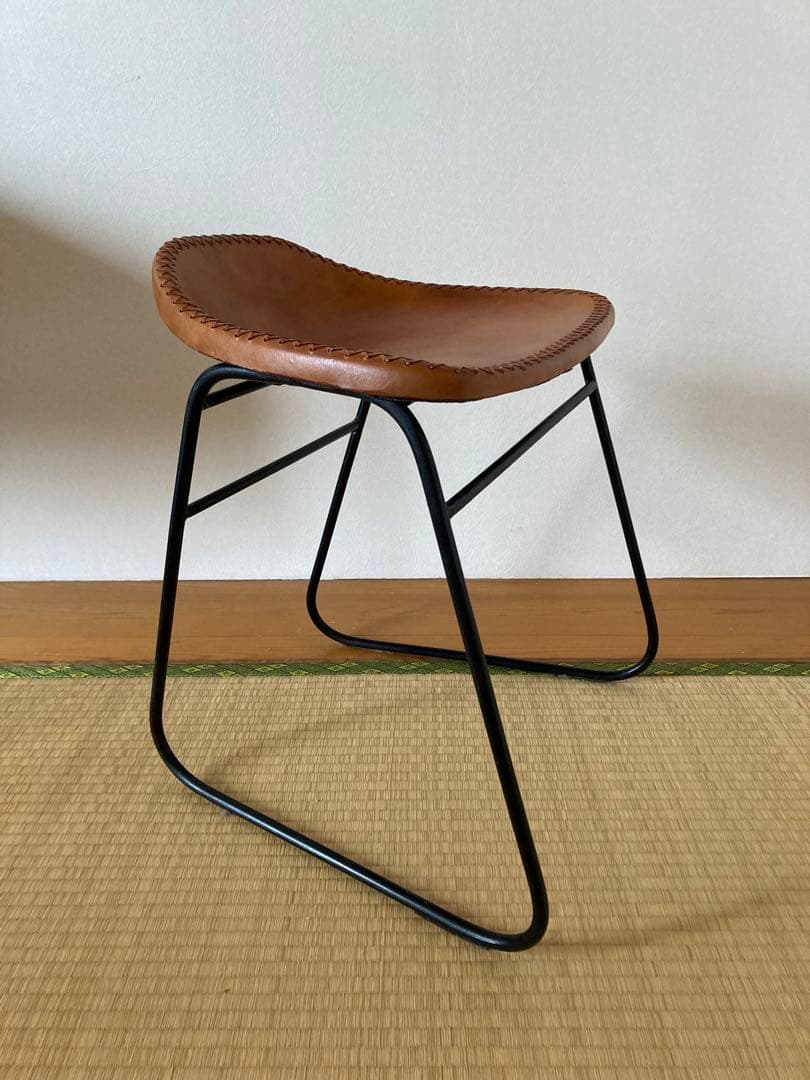 本革スツール アイアンレッグ