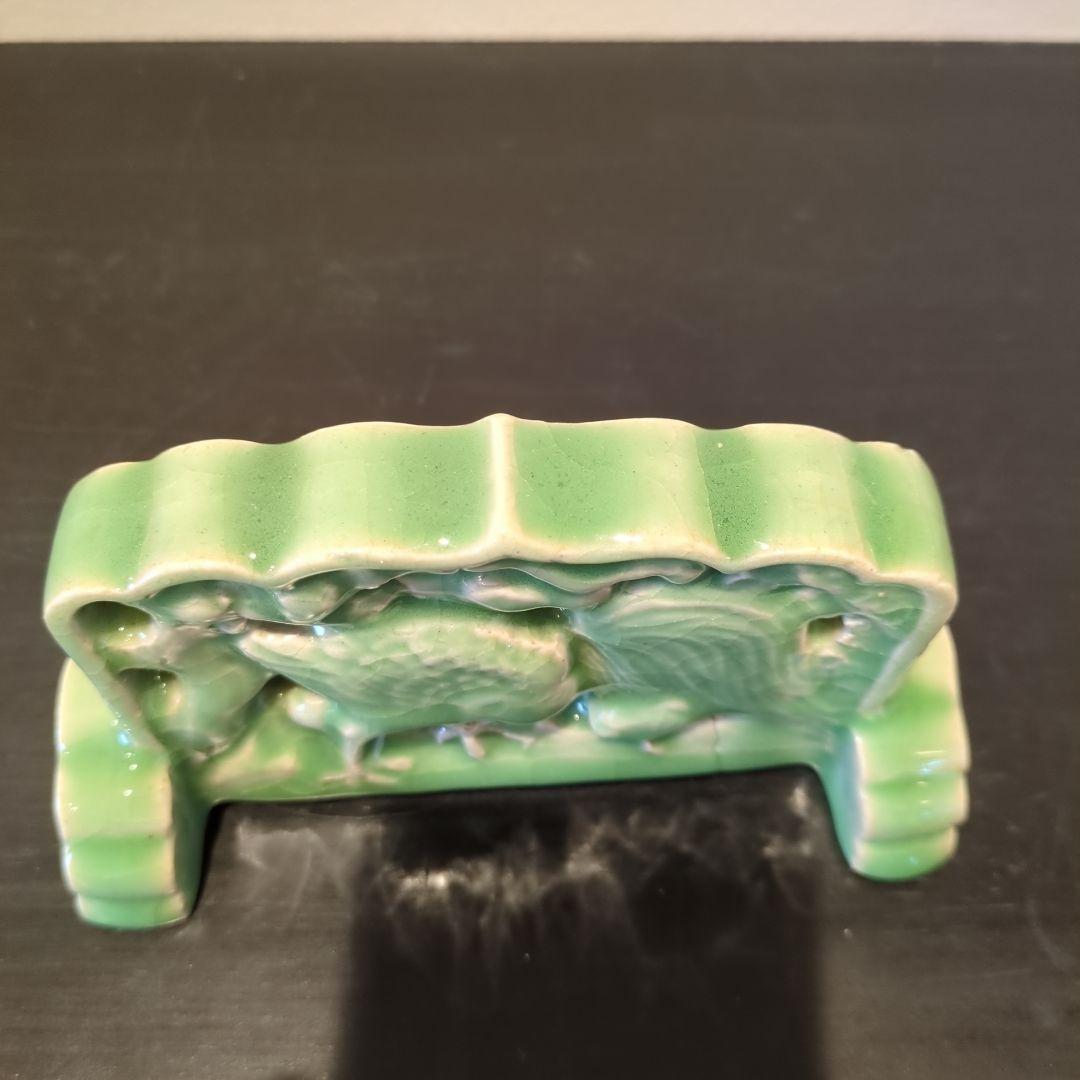 七官青磁 硯屏 明代 鳥