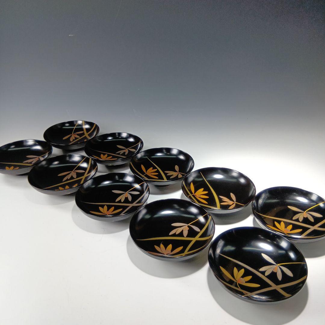 最終値下げ！茶道具 懐石道具 木製蒔絵お碗10客