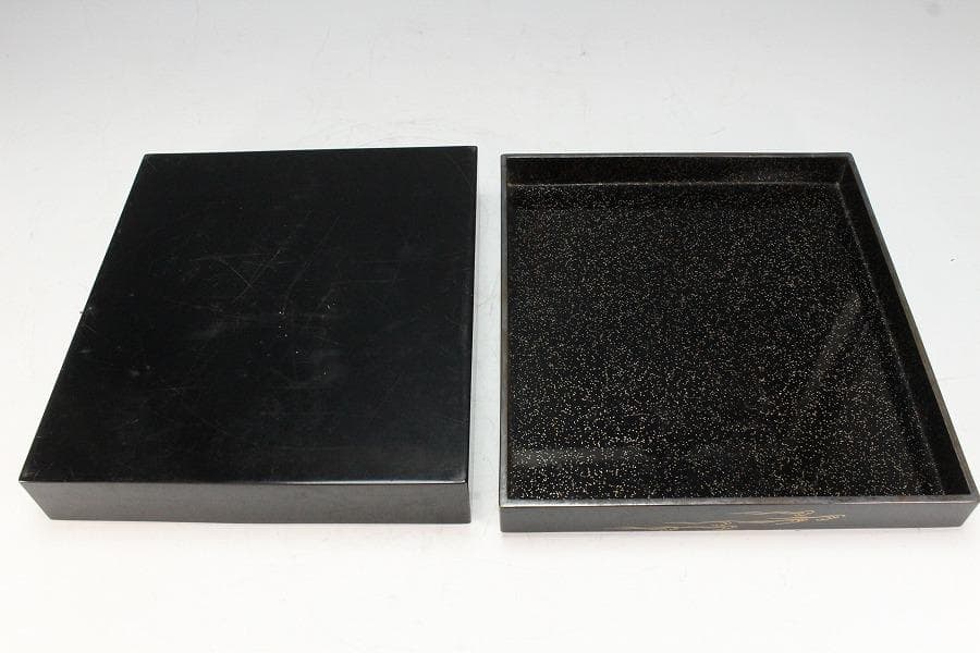 京塗 名門 平安 美濃屋 みの屋 蓬莱蒔絵 硯箱 筆 揃未使用(K-XA880