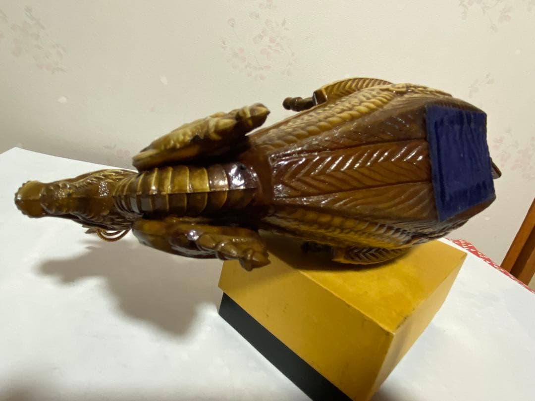 ♢セルロイド製 細密 龍に七福神宝船縁起物 置物飾り 富士山 鶴に亀