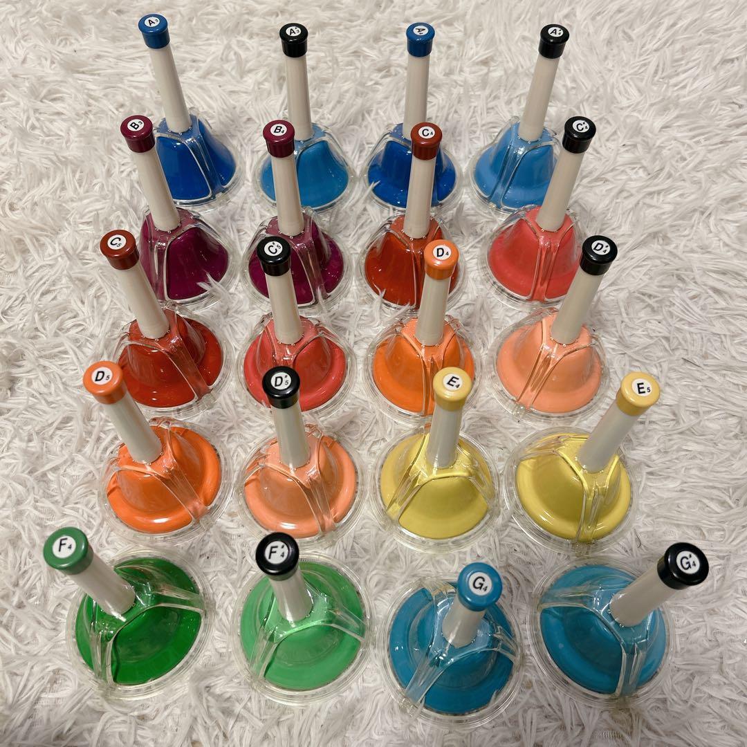 プリマ楽器 20音 ハンドベル BE-20 収納ケース付き 保育園 幼稚園｜