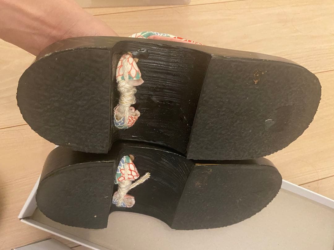 【ほぼ未使用】花火柄 浴衣・帯・下駄セット